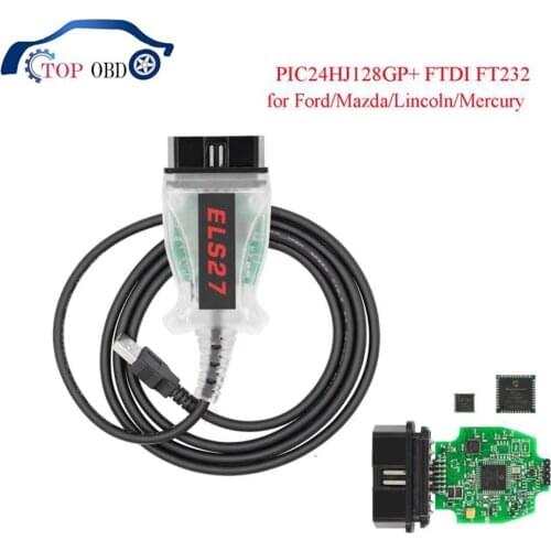 ELS27 FORScan OBD OBD2 Scanner Car Auto Diagnostic Cable ELS 27 FTDI PIC24HJ128GP For Ford For Mazda For J2534 ELM 327 V1.5
