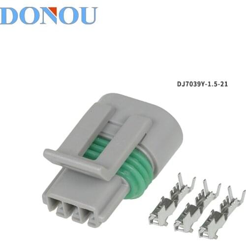 1set Automotive waterproof connector wiring harness connector car sensor plug 3P with terminal DJ7039Y-1.5-21