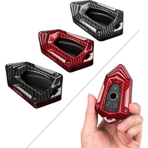 Car Carbon Fiber Key Fob Case Cover Remote Key Housing For Mercedes Benz C CLA CLS CLK GLK GLA GLC Class