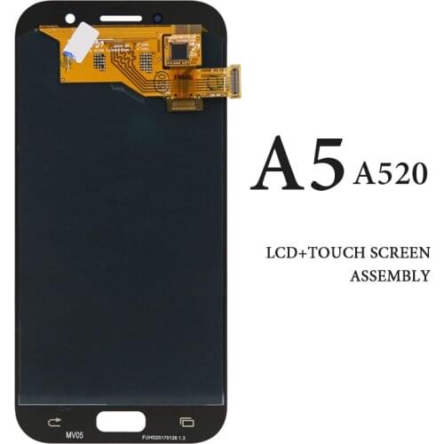 For Samsung A5 2017 LCD 5.2 Inch AMOLED A5 2017 A520 A2520F Black White Gold Pink No Dead Pixel Display Touch Assembly