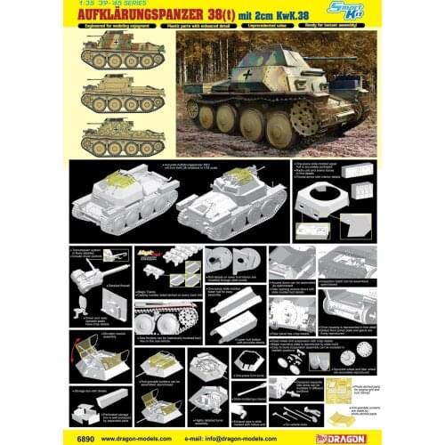 DRAGON 6890 1/35 Aufklarungspanzer 38(t) mit 2cm Kw.K.38