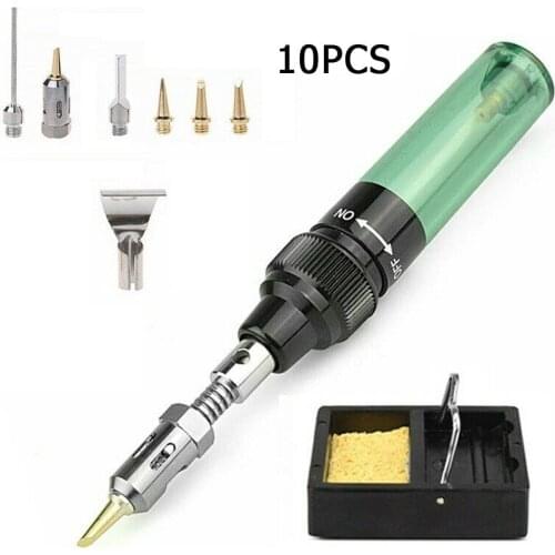 Gas Soldering Iron Kit Welding Pen Burner Blow Torch Butane Cordless Welding Torch Pen Tool Kit Accessory Set