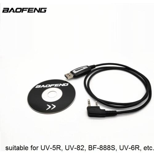 BAOFENG Walkie Talkie Programming Cable for UV-5R BF-888S UV-82 Two Way Radio Station with CD Software Ham CB Radio Accessories