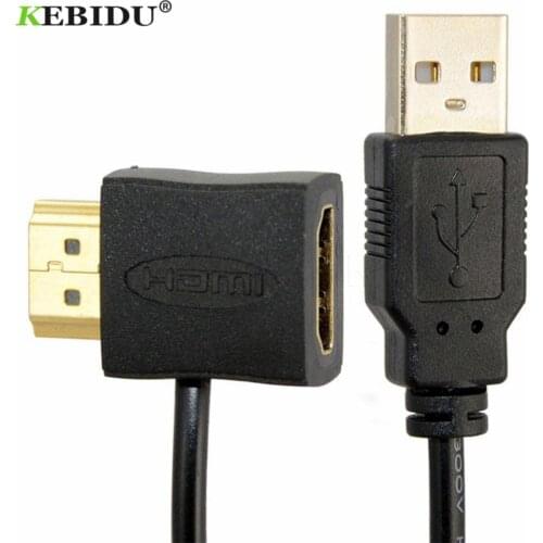 Kebidu Portable 50CM USB 2.0 Male To Female Adapter Extender Power Supply Connector Cable for 1080P HDTV Male Cable adapter