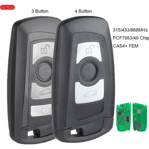 KEYECU Smart Remote key 3/4 Button 315MHz YGOHUF5662, 433MHz YGOHUF5767, 868MHz YGOHUF5661 PCF7953 for BMW F Series CAS4+/ FEM