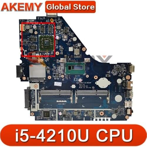 Akemy Laptop Motherboard For ACER Aspire E5-572 Mainboard LA-9531P i5-4210U SR1EF 216-0855000 DDR3