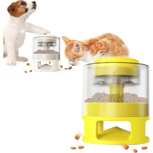 Pet Dog Cat Bowls, Round Catapults for Food Spills, Educational Slow-Food Toys, Dog Toy Feeders to Protect Pets’ Stomach Health