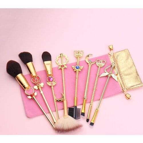 8pcs Makeup Brushes Sets & Kits Sailor Moon Cosplay Soft Hair Blusher Concealer Eye Shadow FOUNDATION Lip Brush Cosmetics Tool