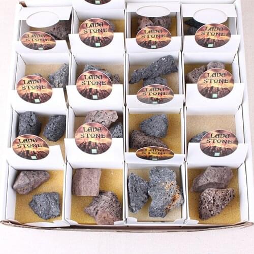 Natural Volcanic Minerals Mineral Rocks Volcanic Stone Specimen Geological Teaching Materials Mixed Ore Specimen 32 Boxes/set
