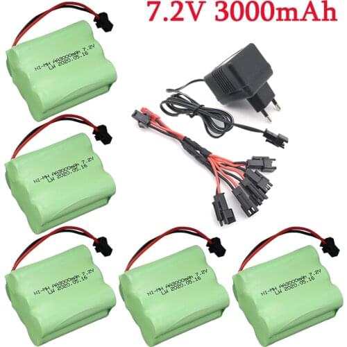 7.2V 3000mah NiMH Battery For Rc Toys Cars RC Tanks RC Trucks RC Robots RC Guns RC Boats AA 7.2V NI-MH Battery Pack SM PLUG