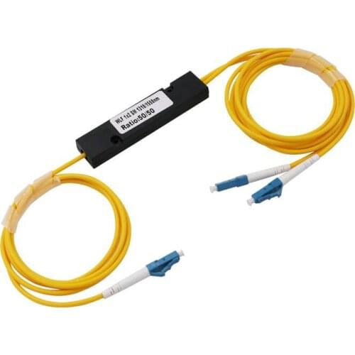 LC UPC PLC 1X2 Fiber Optic splitter PLC 1X2 LC UPC Mini Single Mode 1260-1650nm FBT Optical Splitter Optic Coupler