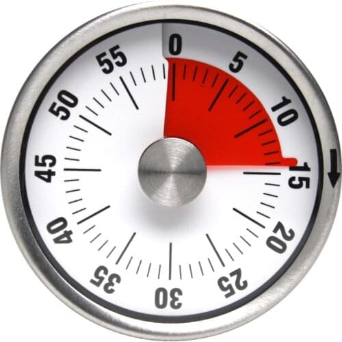 Basics Mechanical Magnetic Timer Stainless Steel Mechanical Kitchen Timer Magnet 60 Minutes Countdown Cooking Clock Alarm Time