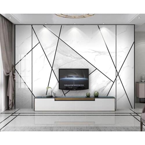 Custom 3D Wallpaper For Living Room Bedroom White stone geometry wallpaper 3d waterproof Background wall mural