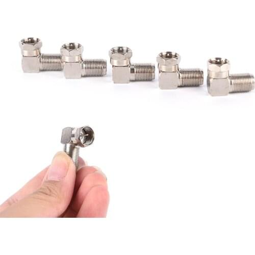 5pcs RG6 RG5 Professional Right Angle 90 Degree Coaxial Connector Waterproof Connection F Male To F Female Adapter Connector