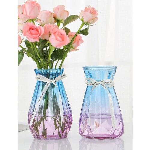 Transparent Glass Vase Nordic Living Room Flower Arrangement Dried Flower Decoration Modern Fresh Decorative Flower Pot