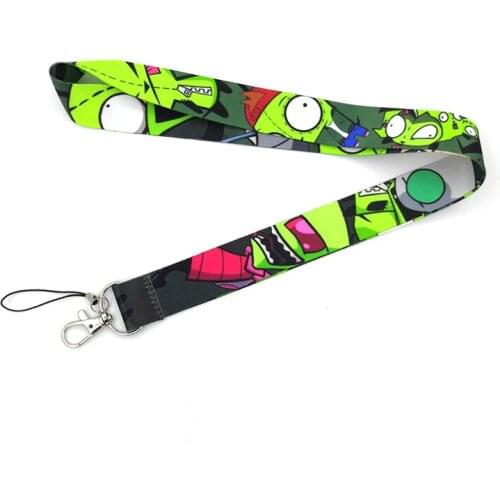 Funny Alien Invader Zim Neck Strap Keychain Lanyard For Keys USB Gym ID Card Badge Holder DIY Hang Rope Mobile Phone Lanyards