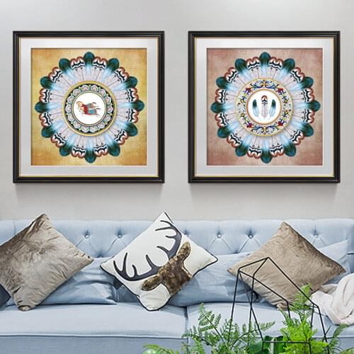 European and American Modern Decorative Painting Restaurant Mural Living Room Background Hanging Painting Abstract Painting