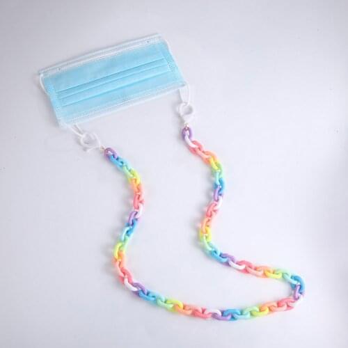 Teamer Fashion Mask Lanyard Candy Color Acrylic Glasses Chain for Women Sunglasses Chain Necklace Neck Holder Straps Wholesale