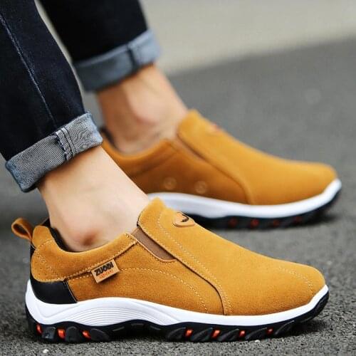 Big Size Outdoor Non Slip Shoes Mens Sports Shoes Sport Boys Sneakers Without Laces Running Shoes for Men Brown Basket GME-1488
