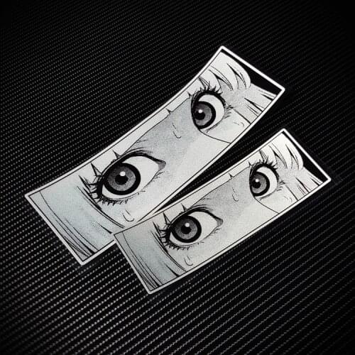 1PCS Peeping Eyes Motor Bike Car Vinyl PVC Decal JDM Japanese Anime Loli Girl Cartoon Auto Truck Window Sticker Waterproof