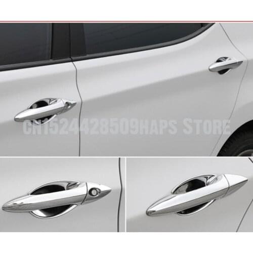 High-quality ABS Chrome Car Outer Door Handle Cover Door Bowl Protection Covers Sticker For Hyundai Elantra 2011-15 Car-styling