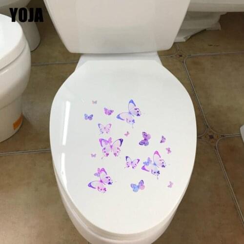 YOJA 22X23CM Beautiful Butterfly Home Decoration Toilet Decal Wall Sticker Modern Art T3-1238
