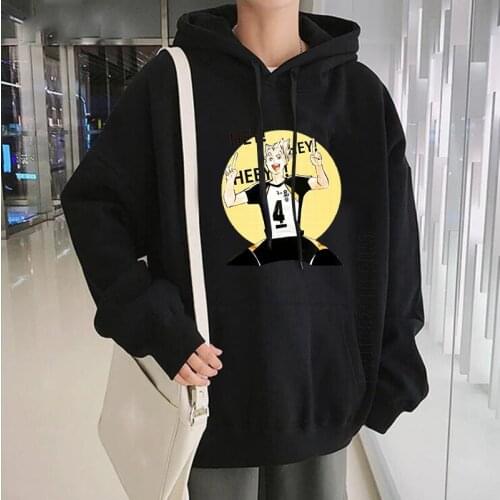 Funny Haikyuu Hoodies Men Anime Streetwear Manga Volleyball Long Sleeved Pullover Unisex Oversized Hoodies