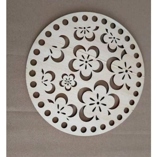 10pcs DIY Wood Crochet Bottom Handmade Home Decoration Elegant Wooden Plum Blossom Base