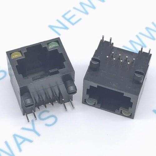 50Pcs/Lot All Plastic With Lamp Network Interface Rj45 Socket Female 8P8C Cable Socket