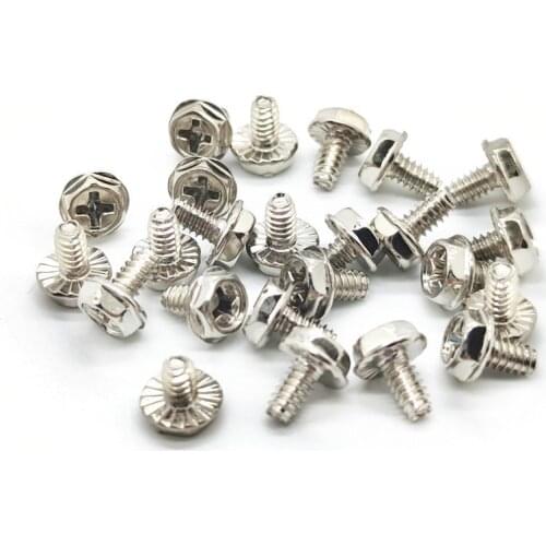 50pcs Toothed Hex Screw 6/32 Computer Case Motherboard Screws