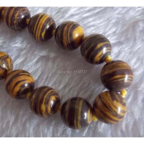 Accessory 12mm Turkey Yellow Howlite Chalcedony Round Fashion Jewelry Beads Necklace Natural Stones Balls Gifts 17inch Wholesale