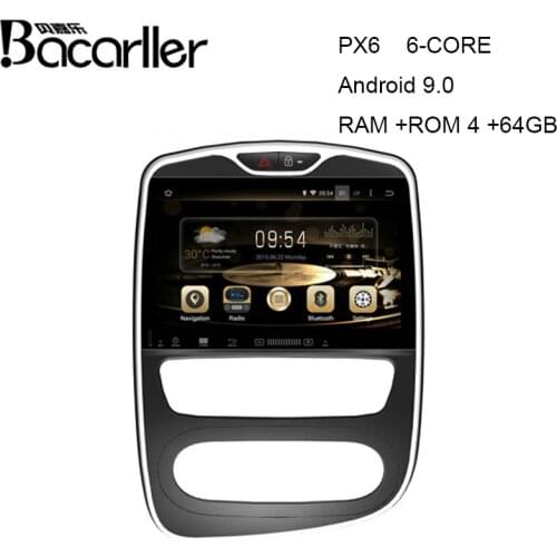 PX6 android 9.0 car dvd player for Renault Clio car stereo support Auto and Manual