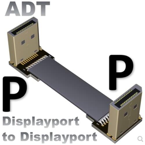 DP interface male to female extension cord displayport1.4 Angle connection flat thin soft card cable 32.4Gbps 8K(UHD)/60p