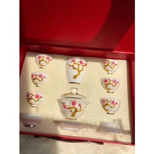 Jingdezhen bone china enamel gilt tea set