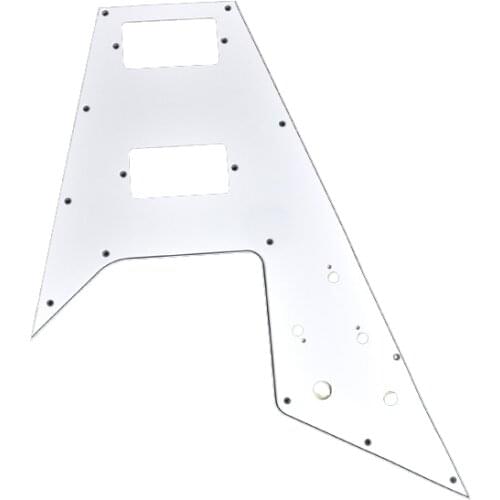 Guitar Pickguard For Gibson Flying V Style Parts Replacement 3 Ply White