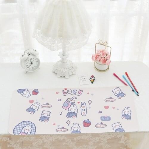 Ins Cute PU Photo Background Pad Waterproof Toffee Rabbit Computer Desk Writing Desk Pad Student Cartoon Mouse Pad
