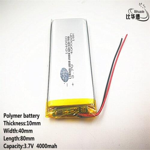 Liter energy battery Good Qulity 3.7V,4000mAH 104080 Polymer lithium ion / Li-ion battery for tablet pc BANK,GPS,mp3,mp4