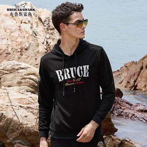 Bruce&Shark New Mens Sports coat Jacket Men Smart Causal Fashion Style Male Wear Embroidery loose hooded Top Quality M to 3XL
