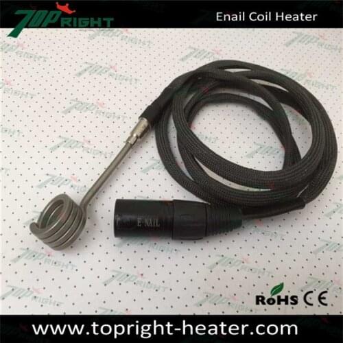 5pcs Optional collocation!!!ID16mm or 20mm Enail coil heater with thermocouple and 1.2meter black kevlar sleeve, free shipping