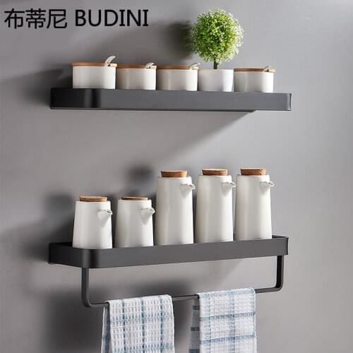 Shampoo Holder Kitchen Storage Rack Bathroom Gray Shelf with Towel Bar Space Aluminum Corner Shelves Towel Rack with Hook