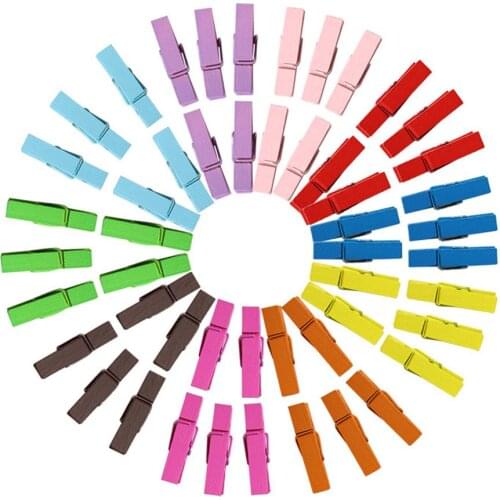 New 100Pcs Mini Paper Peg Wooden Clothespin Photo Clips Art Craft Notes Hanging Pins