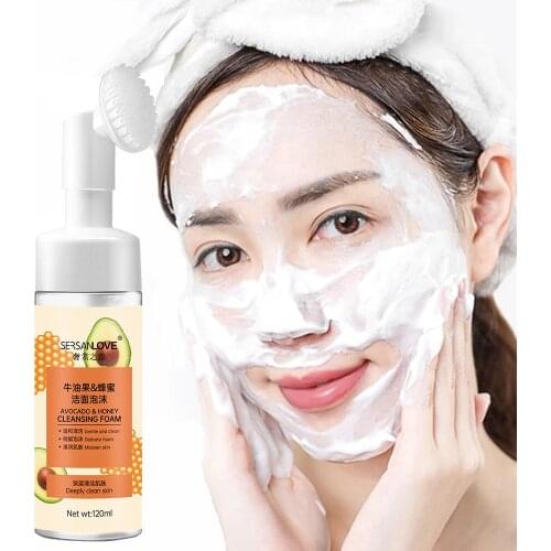 Anti Acne Facial Cleanser With Brush Amino Acid Bubble Makeup Remover Purify Pores Oil Control Face Washing Product Skin Care