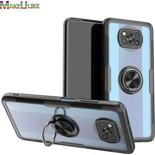 Clear Acrylic Case For Xiaomi Poco X3 NFC Pro X3Pro M3 Cover Ring Hard Case For Xiaomi POCOX3 POCOM3 M3 Case