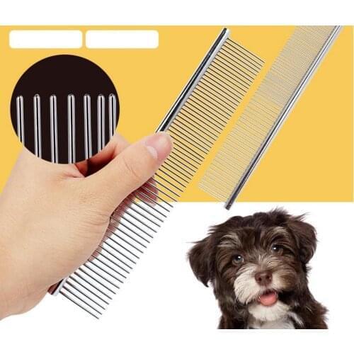 Quevinal 100pcs/lot Pet Comb Stainless Steel Needle Grooming 16cm Dog Comb Single-Sided Unhairing Cats Removal Hair Combs
