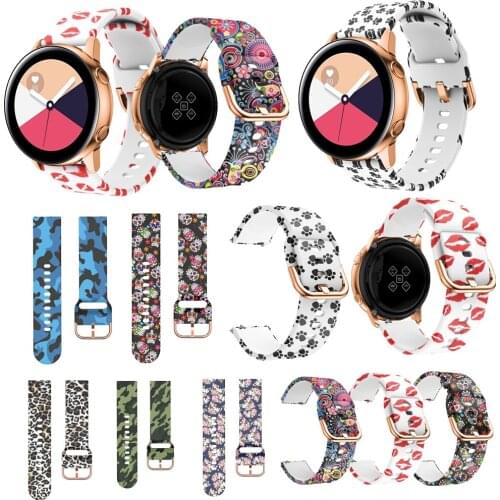 20 22MM Watch Band for Samsung Galaxy Watch 42 46MM Gear S3 Huawei Gt 2 Strap Correa Active 2 Sports Printing Silicone Strap