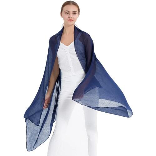 TR Cotton Scarf Hijab Muslim Wraps Lightweight Shawls Solid Color Headscarf Islamic Pashmina Fashion Scarves 1PC Retail