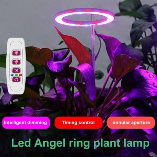 LED Angel Ring Plant Growth Light Indoor Full-Spectrum Intelligent Timing Plants Bonsai Flowers Seedlings USB Sunlight Phytolamp