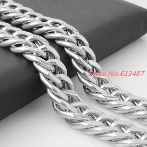 Heavy Cool 7-40" 16mm Silver Color 316L Stainless Steel Mens Curb Cuban Chain Necklace Or Bracelet New brand Jewelry Gift