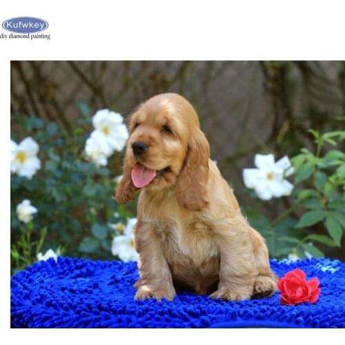 Rhinestone painting diamond Cross Stitch British cocker spaniel 3d Diamond embroidery 5d diy Diamond painting mosaic sticker
