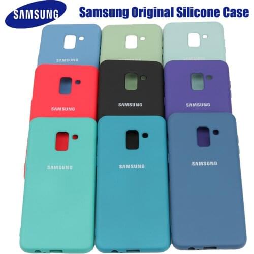 For Samsung Liquid Silicone Phone Case A8 2018 J4 Plus Case Cover Silky Soft-Touch Protective Cover For A750 A6 Plus A9 J6 2018